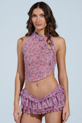 GIGI FLORAL HALTER TOP