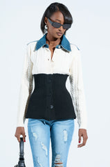 FINEST MOMENT PEPLUM DETAIL SWEATER IN IVORY