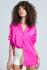 GEO SATIN LONG SLEEVE BLOUSE