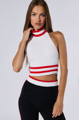 RAYE CROPPED HALTER TOP