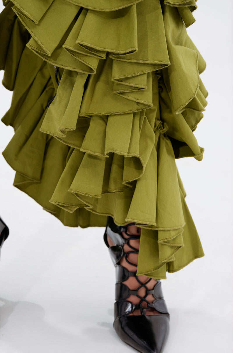 CLAIRE HIGH LOW RUFFLE SKIRT