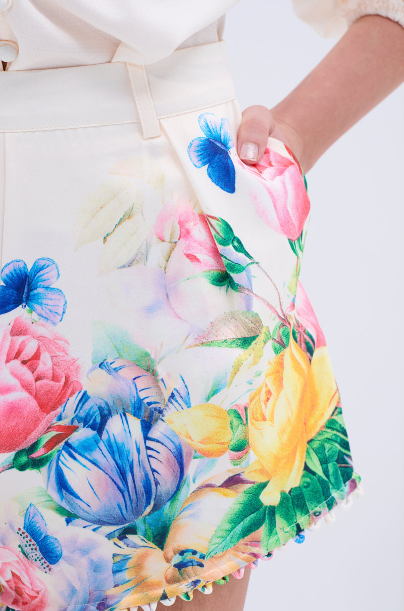 ROSE FLORAL SHORT