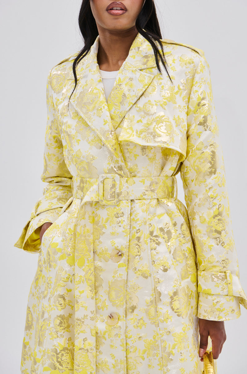 NO EXPECTATIONS BROCADE TRENCH