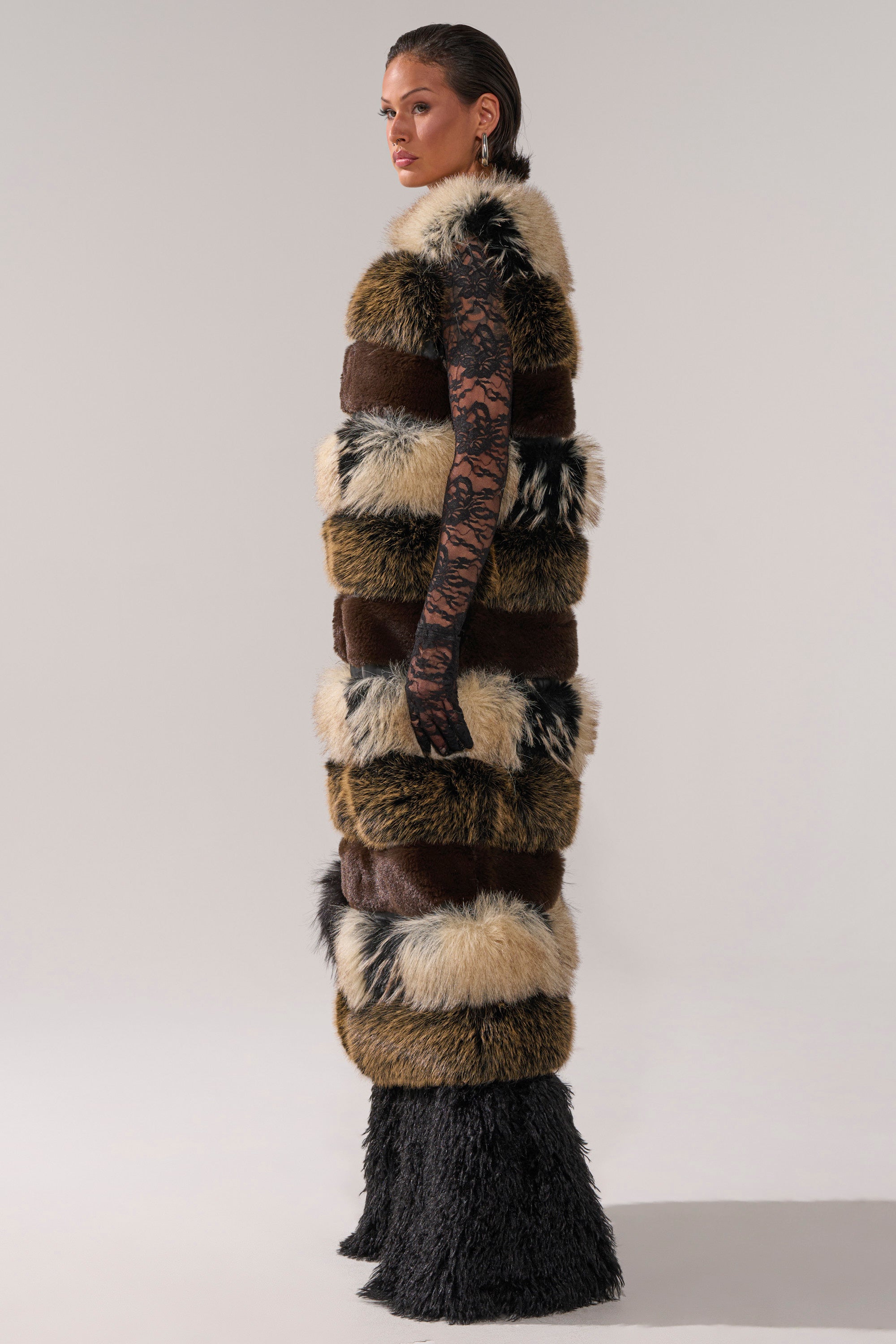 PORTIA PANELED FUR VEST