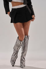 BLACK TIE FORMAL PLEATED MINI SKIRT