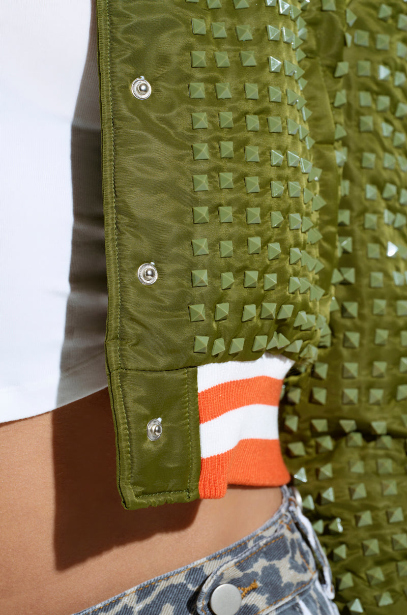 CHILL PILL STUDDED BOMBER
