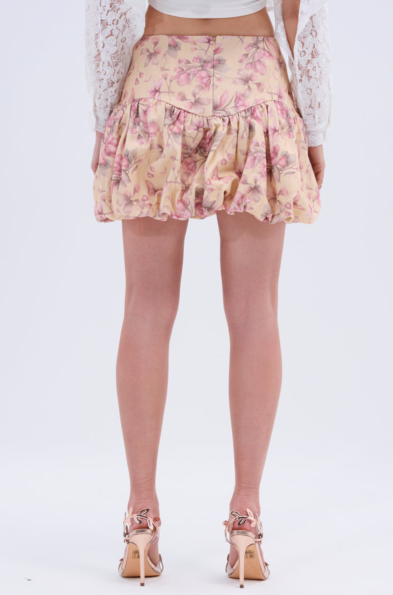 GENA DROP WAIST FLORAL MINI SKIRT