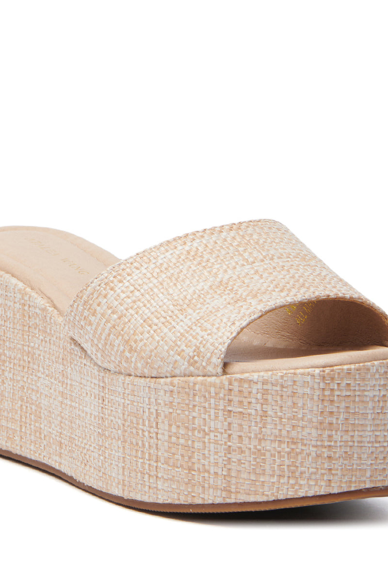 AZALEA WANG ARROW RAFFIA WEDGE SANDAL