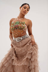 ESMERELDA BEADED CHAIN TOP