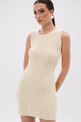 FEELIN SWEET KNIT SWEATER DRESS WITH PEARLS
