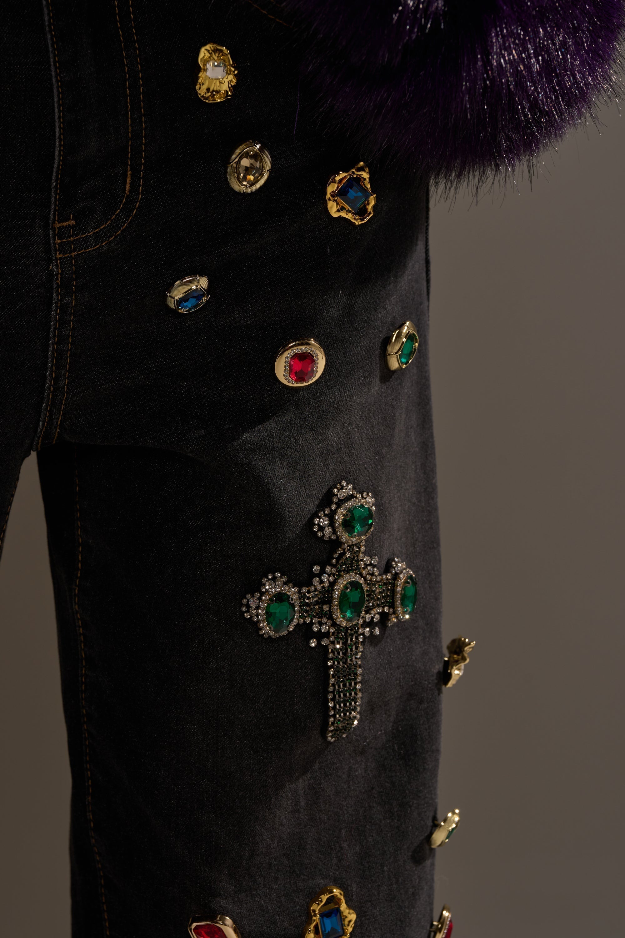 FEELING EXTRA BLESSED EMBELLISHED DENIM