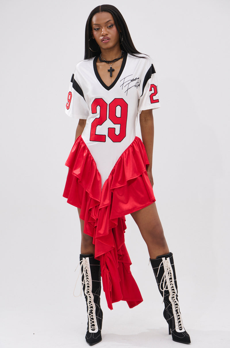 FEMME FOOTBALL JERSEY MINI DRESS