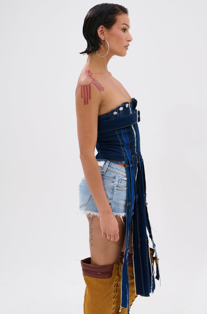 GOT A LOT GOING ON DENIM CORSET