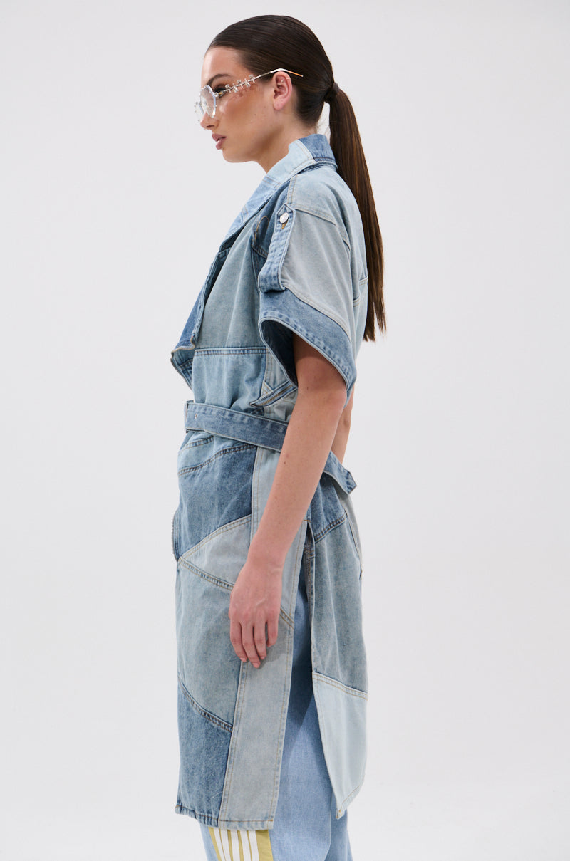ESTELLE PATCHWORK DENIM VEST