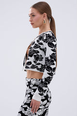 BLACK ROSE PETAL CARDIGAN