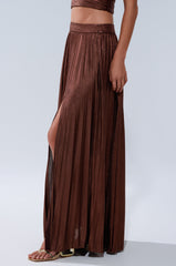 FARAH SLINKY PLEATED MAXI SKIRT
