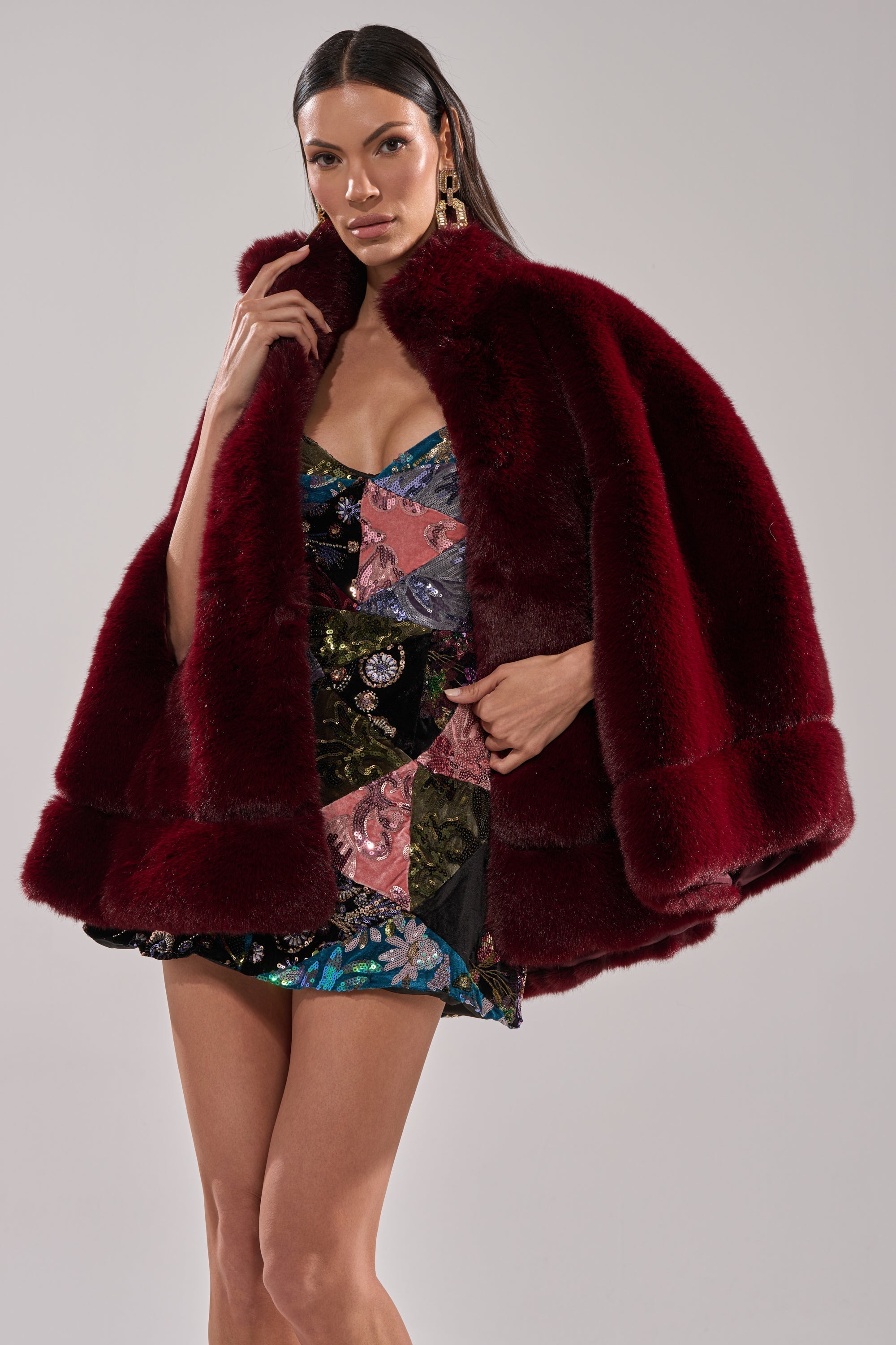 CELINE FAUX FUR CAPE
