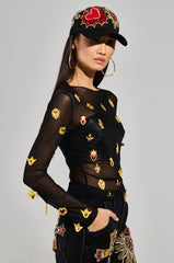 GILDED MESH TOP