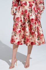 DANCE WITH ME FLORAL MIDI SKIRT