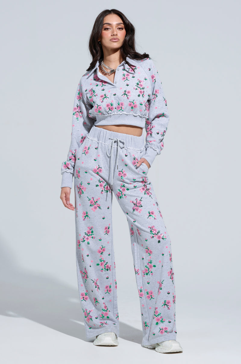 GARDEN PARTY RHINESTONE BUTTON UP TOP
