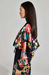FULL BLOOM SATIN MOCK NECK BLOUSE