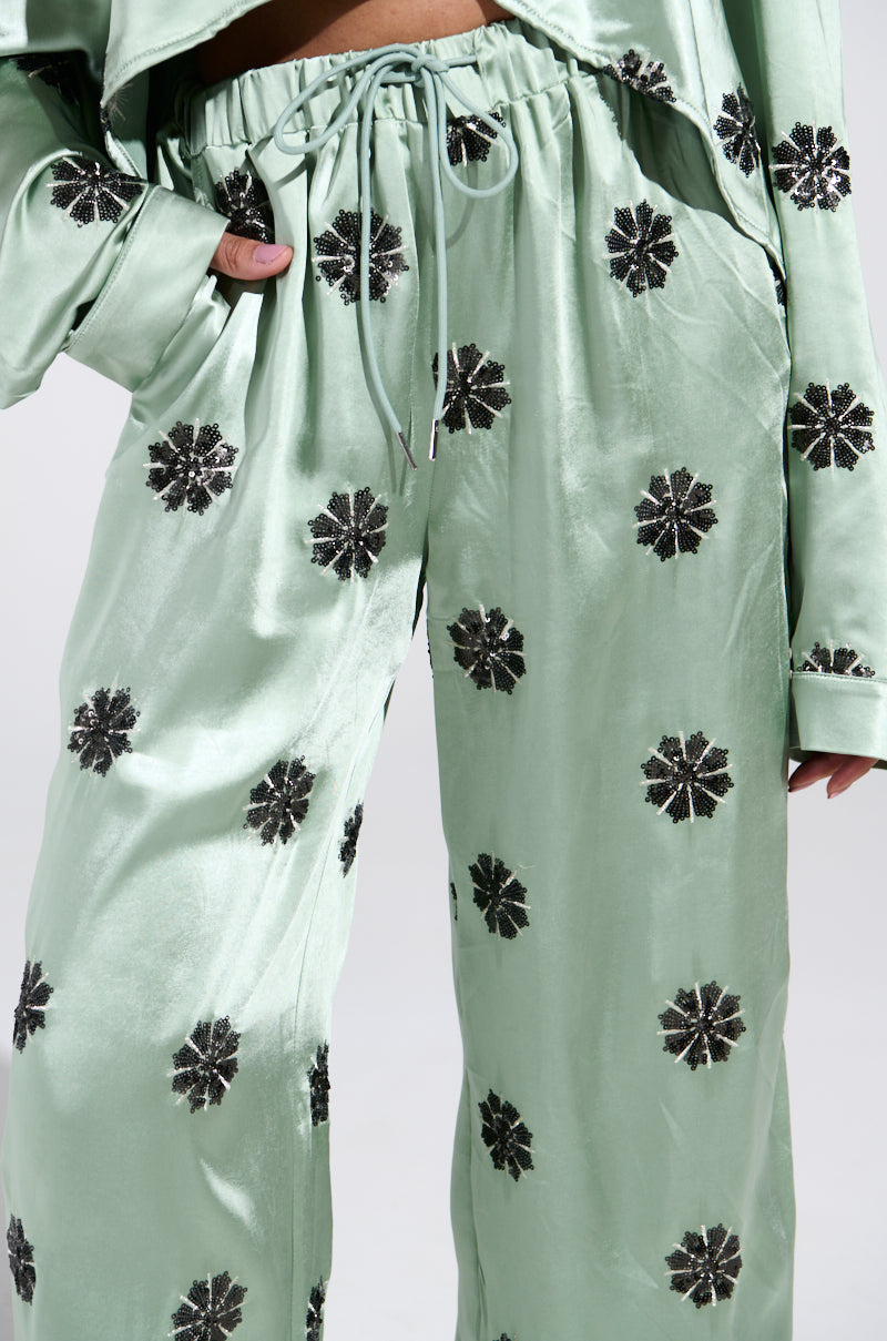 DREAMS COMING TRUE SATIN PALAZZO PANT
