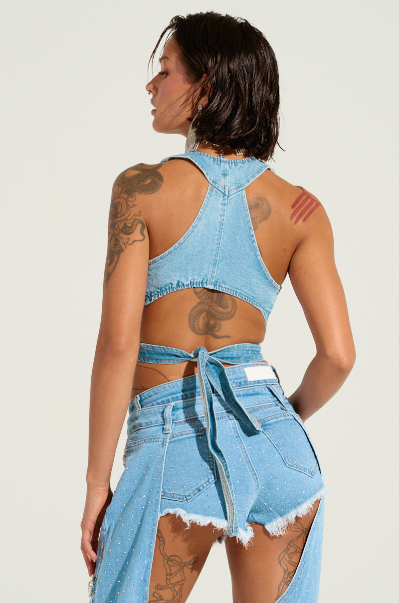 DIVALICIOUS DENIM BRA TOP