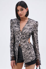 PUSH TO START LACE BLAZER