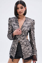 PUSH TO START LACE BLAZER