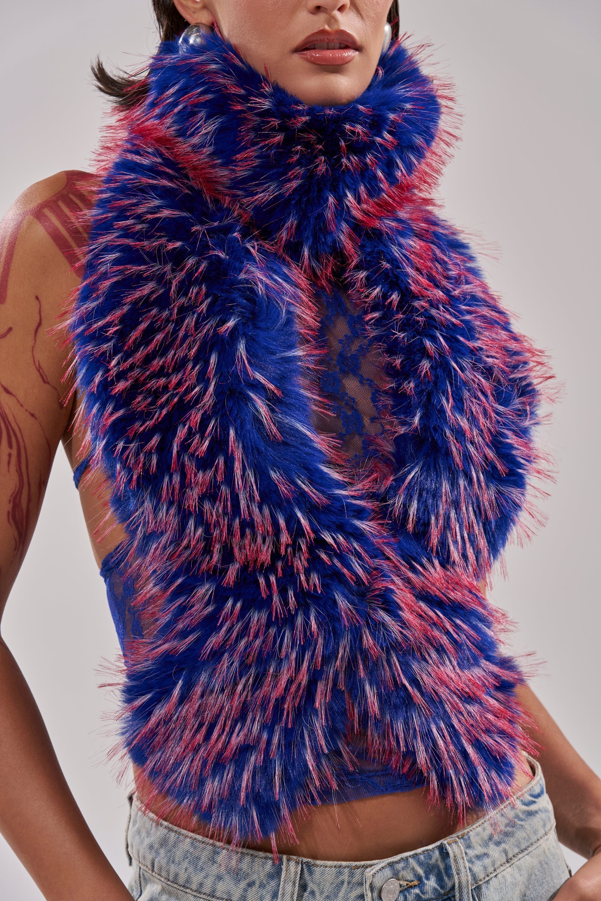 FEEL ME BABY FUR BLOUSE IN BLUE
