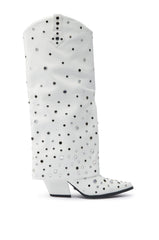 AZALEA WANG MADLOCK WHITE EMBELLISHED WESTERN BOOT
