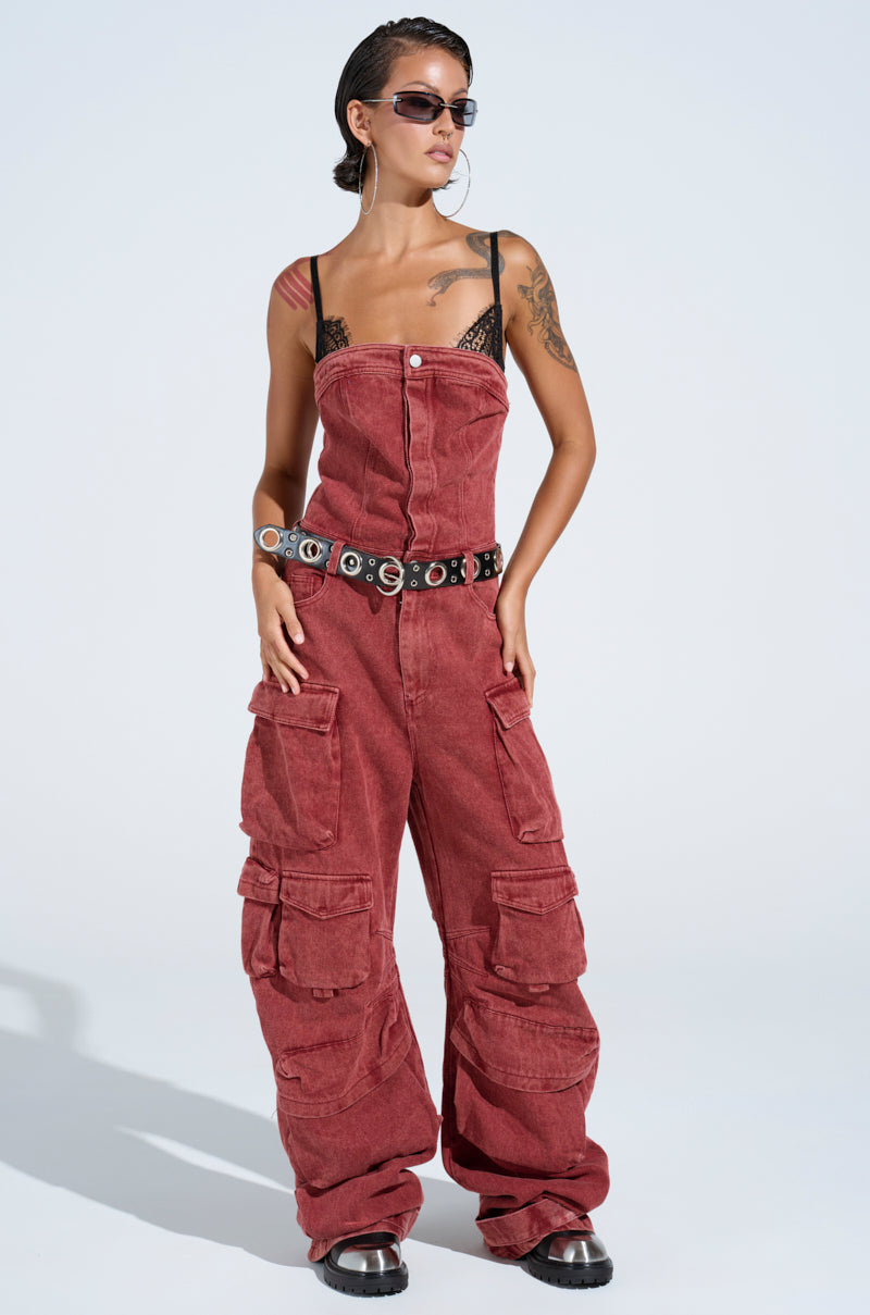 NOT INVITED CARGO JUMPSUIT