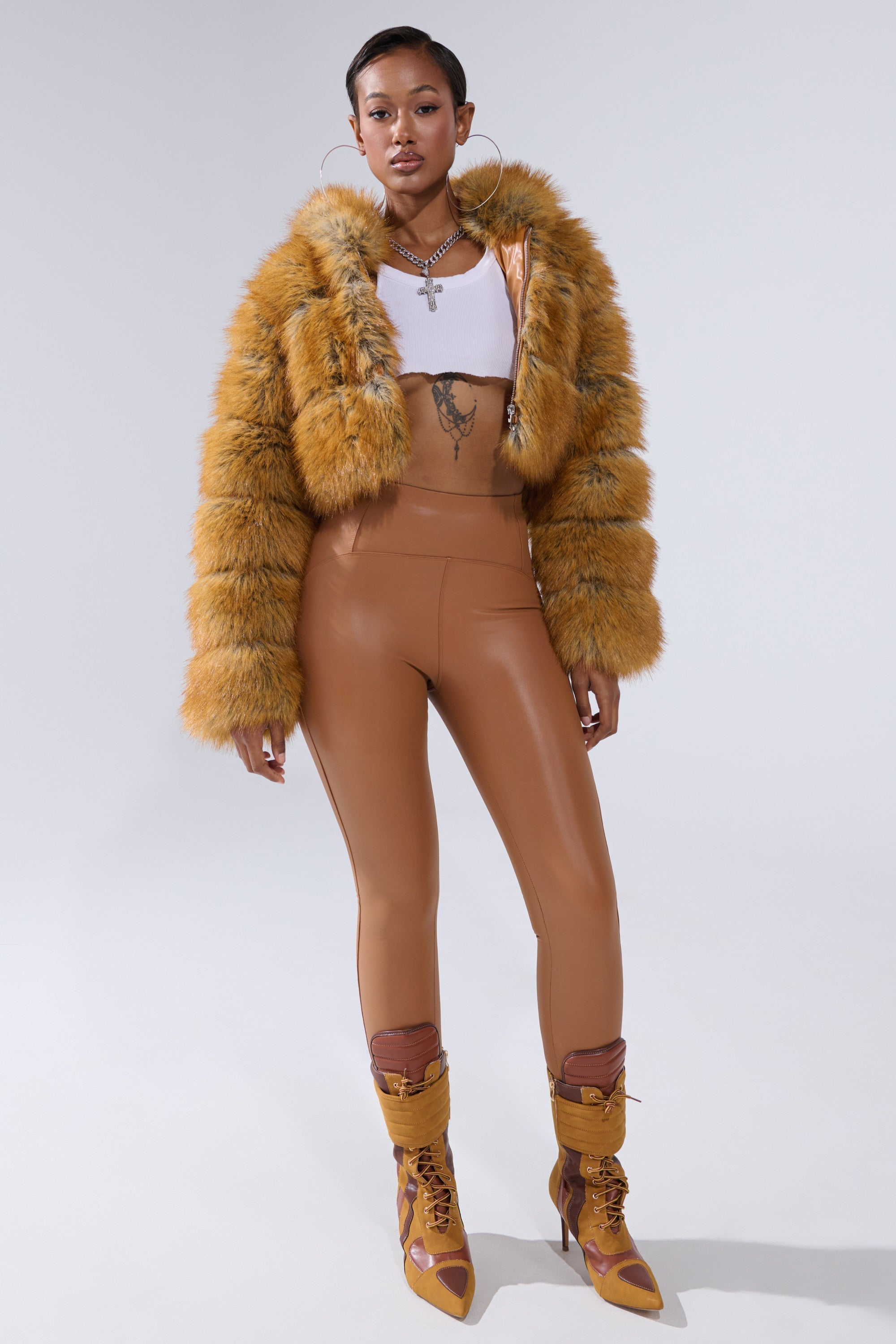 RIO HIGH RISE LEGGING WITH 4 WAY STRETCH IN BROWN