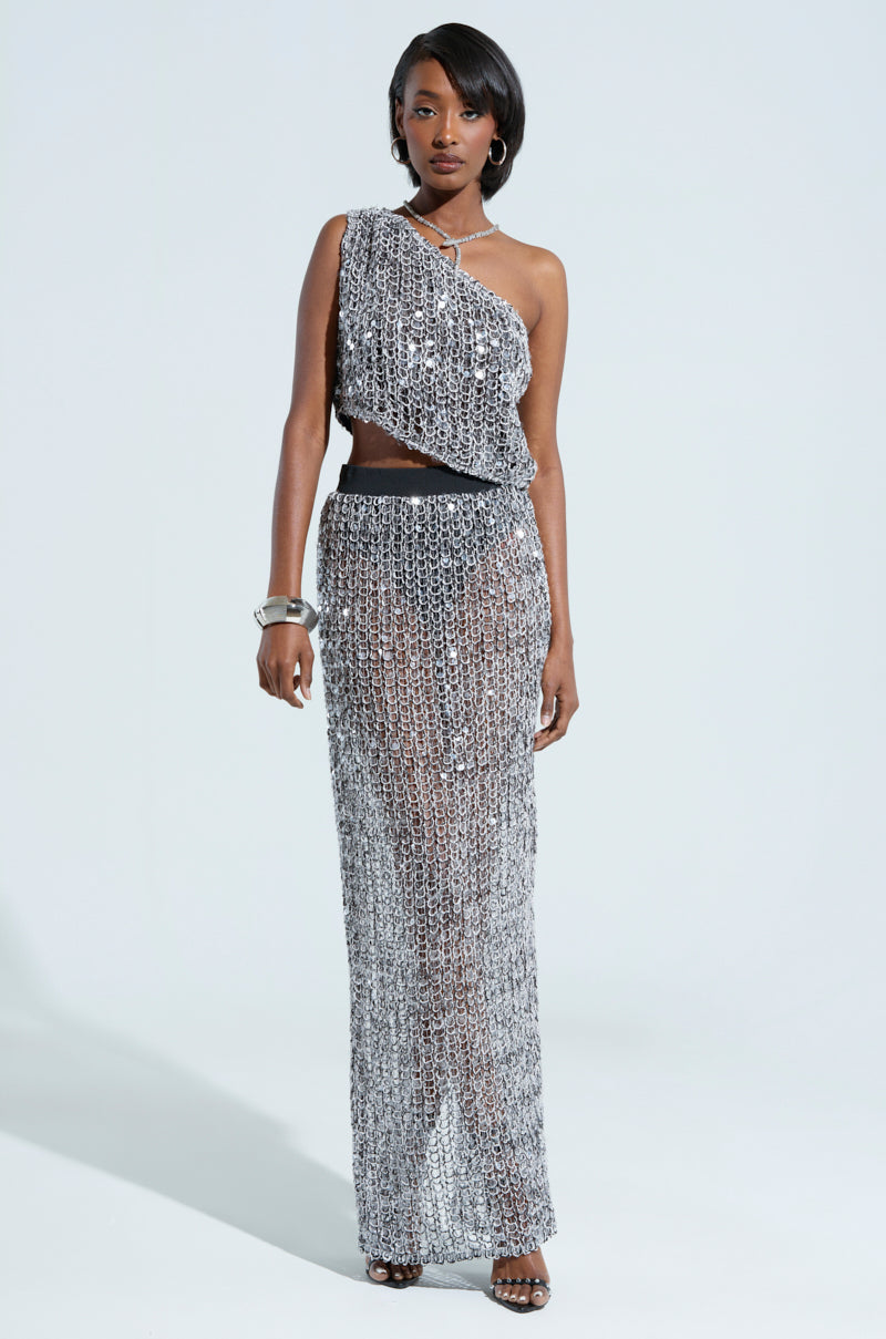 DONT MIND ME SEQUIN ONE SHOULDER TOP