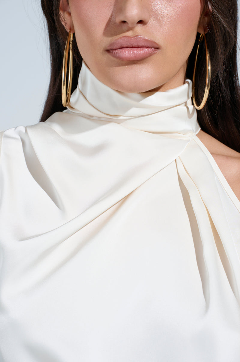 BLAKE SATIN MOCK NECK TOP