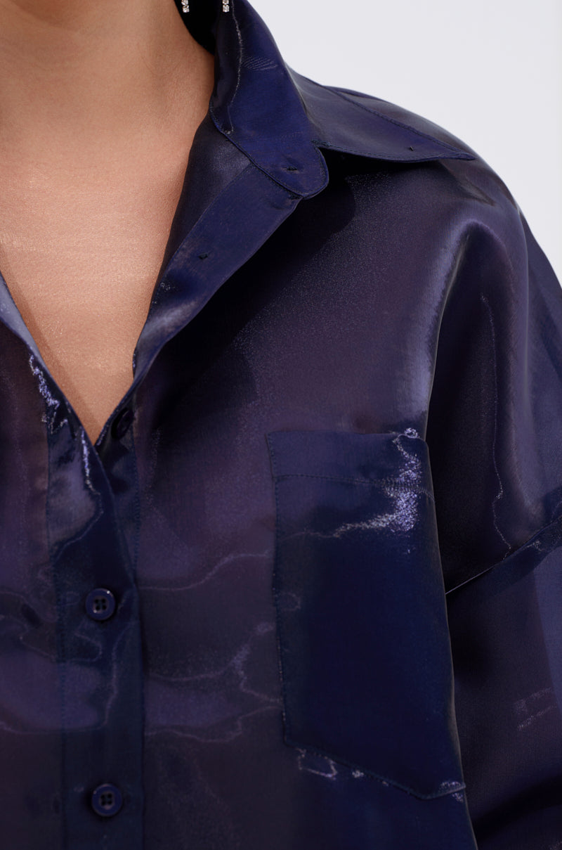 CRAZY IN LOVE BUTTON DOWN BLOUSE
