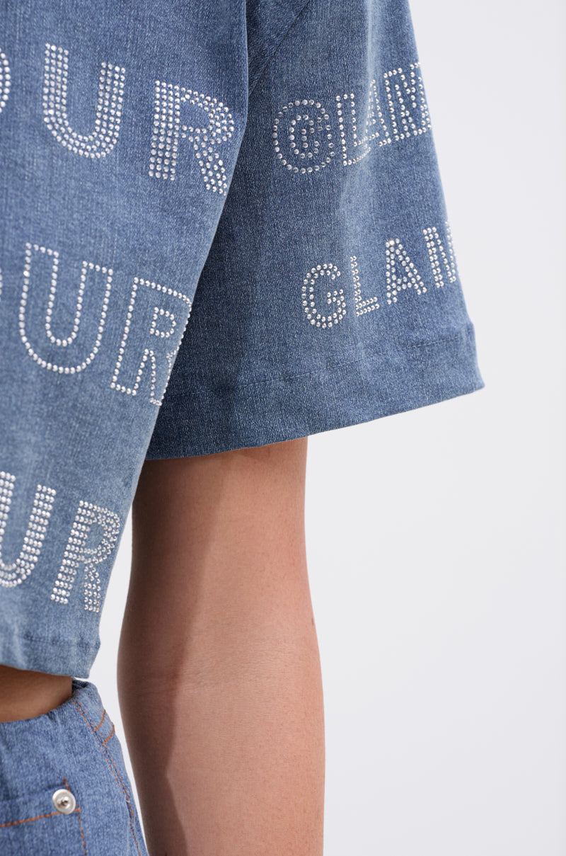 GLAM SQUAD DENIM BUTTON DOWN
