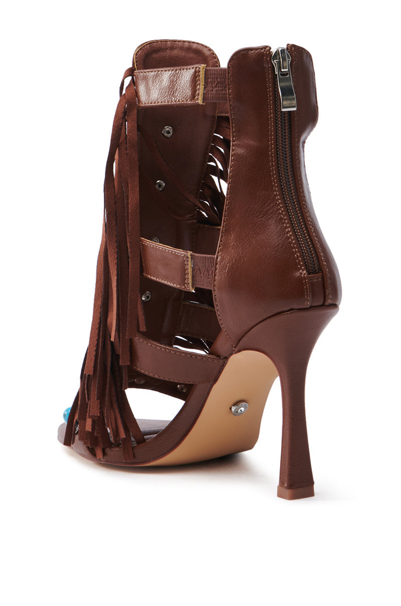AZALEA WANG SUMAC BROWN WESTERN SANDAL