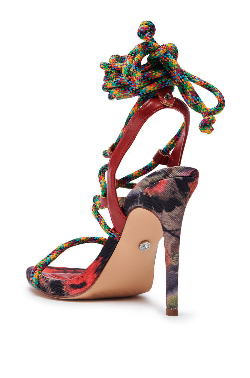 AZALEA WANG TZILLA MULTI COLOR ROPE STILETTO SANDAL