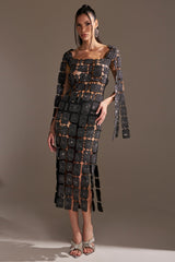 ONLY ONE OF ME RHINESTONE MIDI DRESS