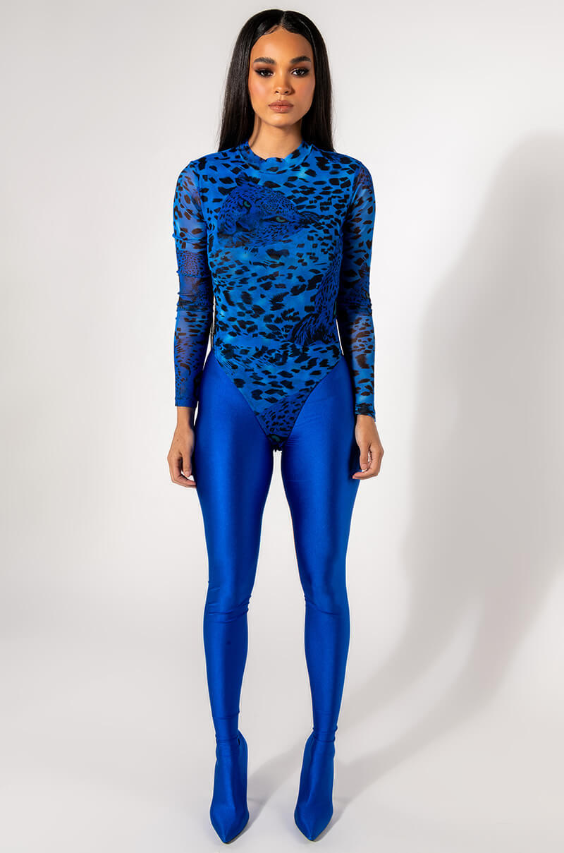 ANIMAL INSTINCT LONG SLEEVE MESH BODYSUIT