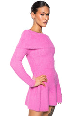 ARI OFF THE SHOULDER KNIT MINI DRESS