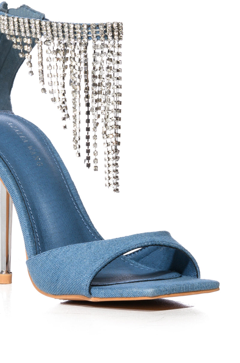 AZALEA WANG ARISTA DENIM STILETTO SANDAL