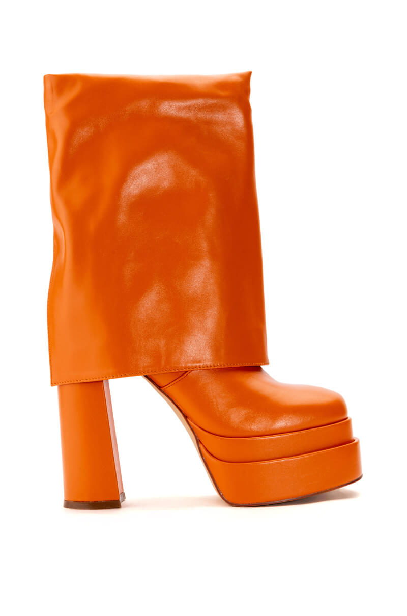 AZALEA WANG BABY FOLD OVER BOOTIE IN ORANGE