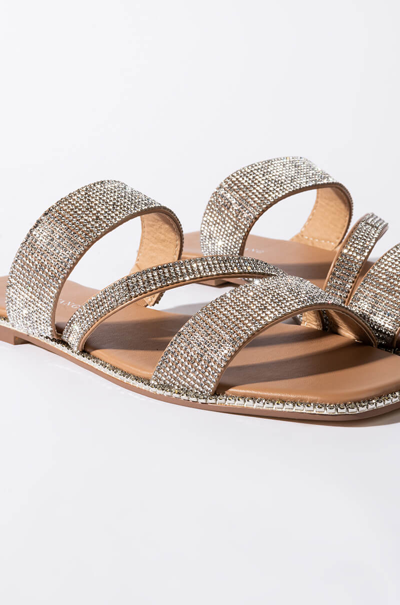 AZALEA WANG BLING ME OUT FLAT SANDAL NUDE