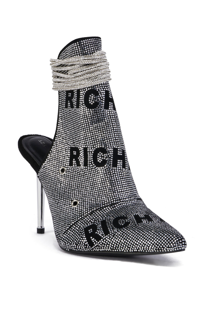 AZALEA WANG ELENYI BLACK RICH AF RHINESTONE PUMP