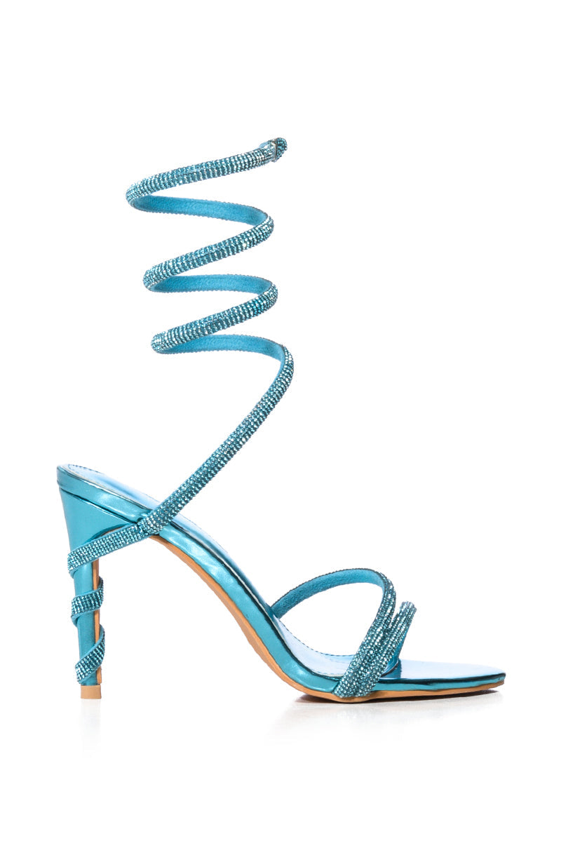AZALEA WANG STHENO EMBELLISHED GLADIATOR SANDAL IN BLUE
