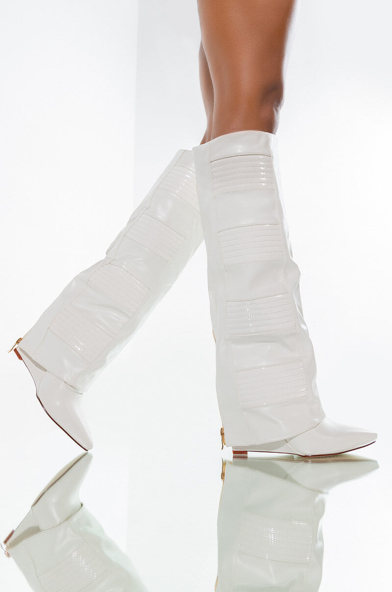 AZALEA WANG LIKE RAIN IN THE SUN WEDGE BOOT IN WHITE