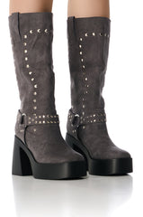 AZALEA WANG MUNA GRAY SUEDE BOOT