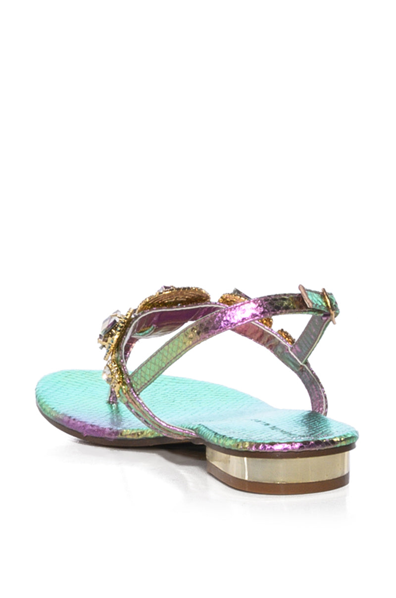 AZALEA WANG OKI EMBELLISHED SANDAL IN MULTI
